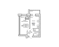 Однокомнатная квартира (35,1 м²) - 1Б