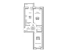 Двухкомнатная квартира (61.3 м²) - 2Б