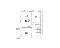 Двухкомнатная квартира (56.4 м²) - 2А