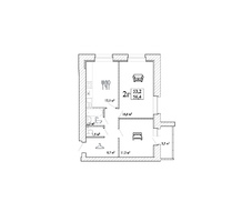 Двухкомнатная квартира (56.4 м²) - 2Г