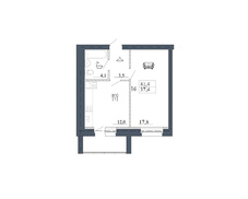 Однокомнатная квартира (41,4 м²) - 1Б