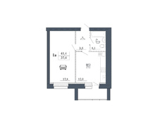Однокомнатная квартира (41,4 м²) - 1В