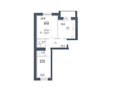 Двухкомнатная квартира (67.6 м²) - 2А